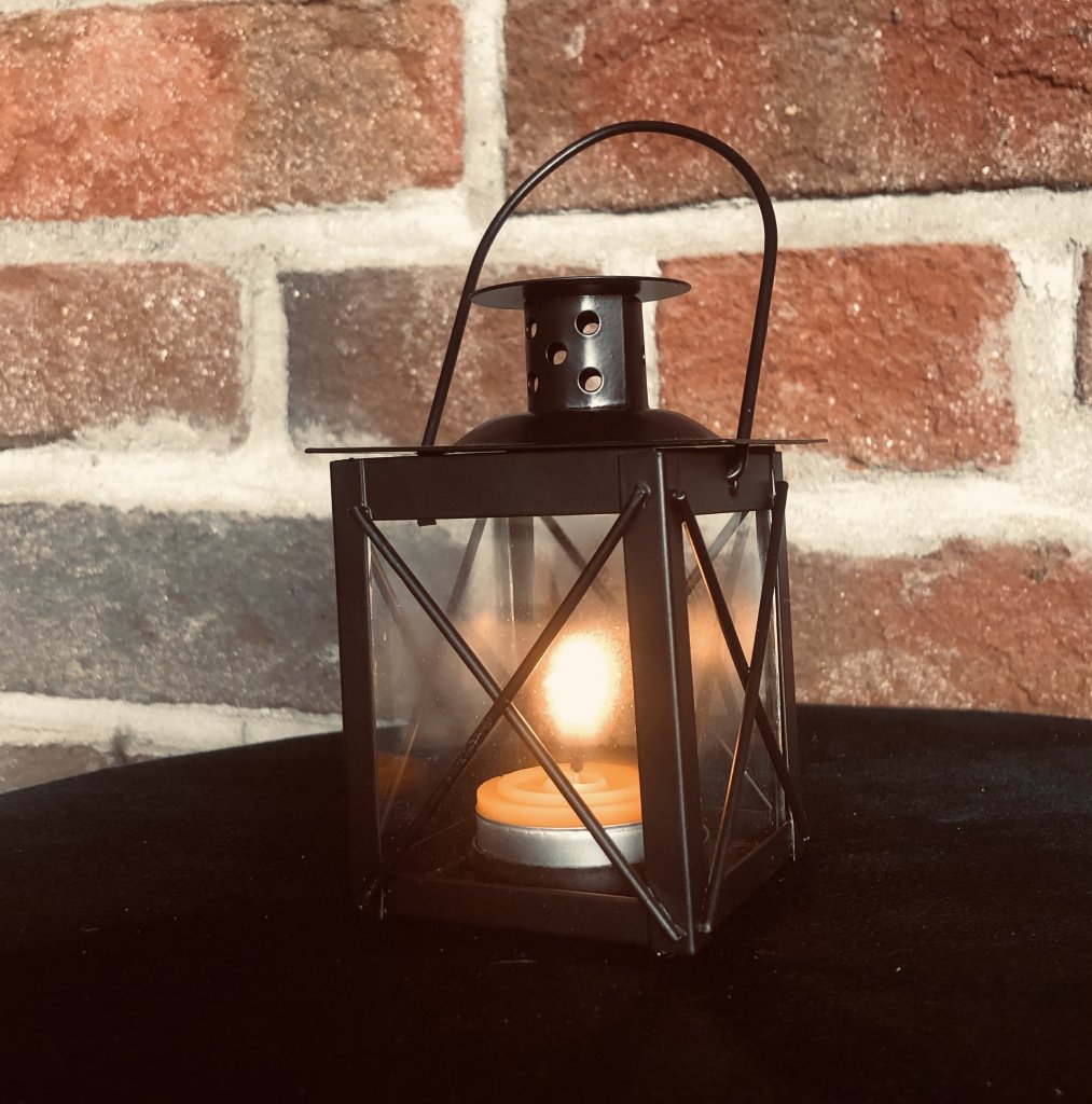 Lucerna s naší čajovou svíčkou 7,5 cm x 16 cm