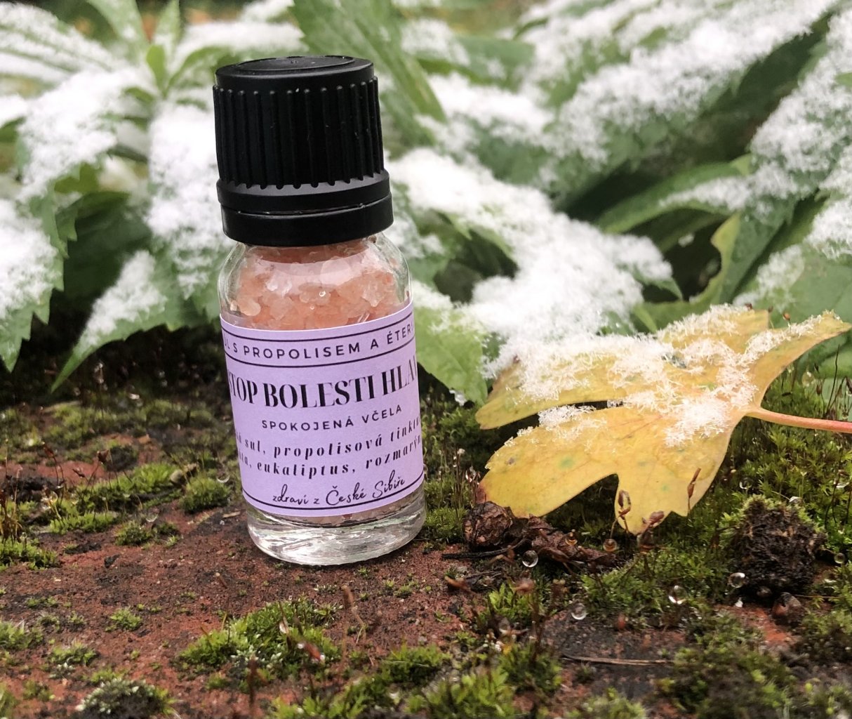 Stop bolesti hlavy - čichací sůl s propolisem a éterickými oleji 10 ml